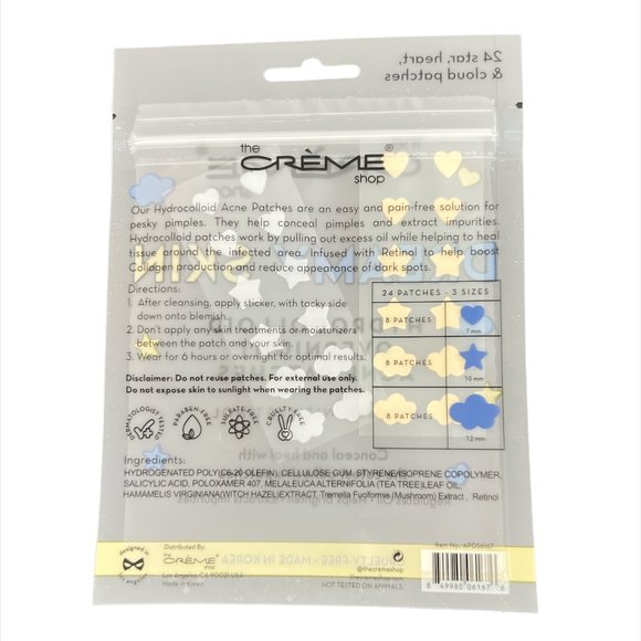 NEW The Creme Shop 72 Patches, Dreamy Skin Hydrocolloid Overnight Acne Patches - Picture 2 of 4